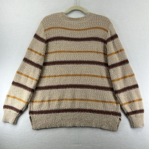 Mason & Belle Stitch Fix Pullover Sweater Size XL Tan/Brown/Gold Stripe NWOT - Picture 6 of 10